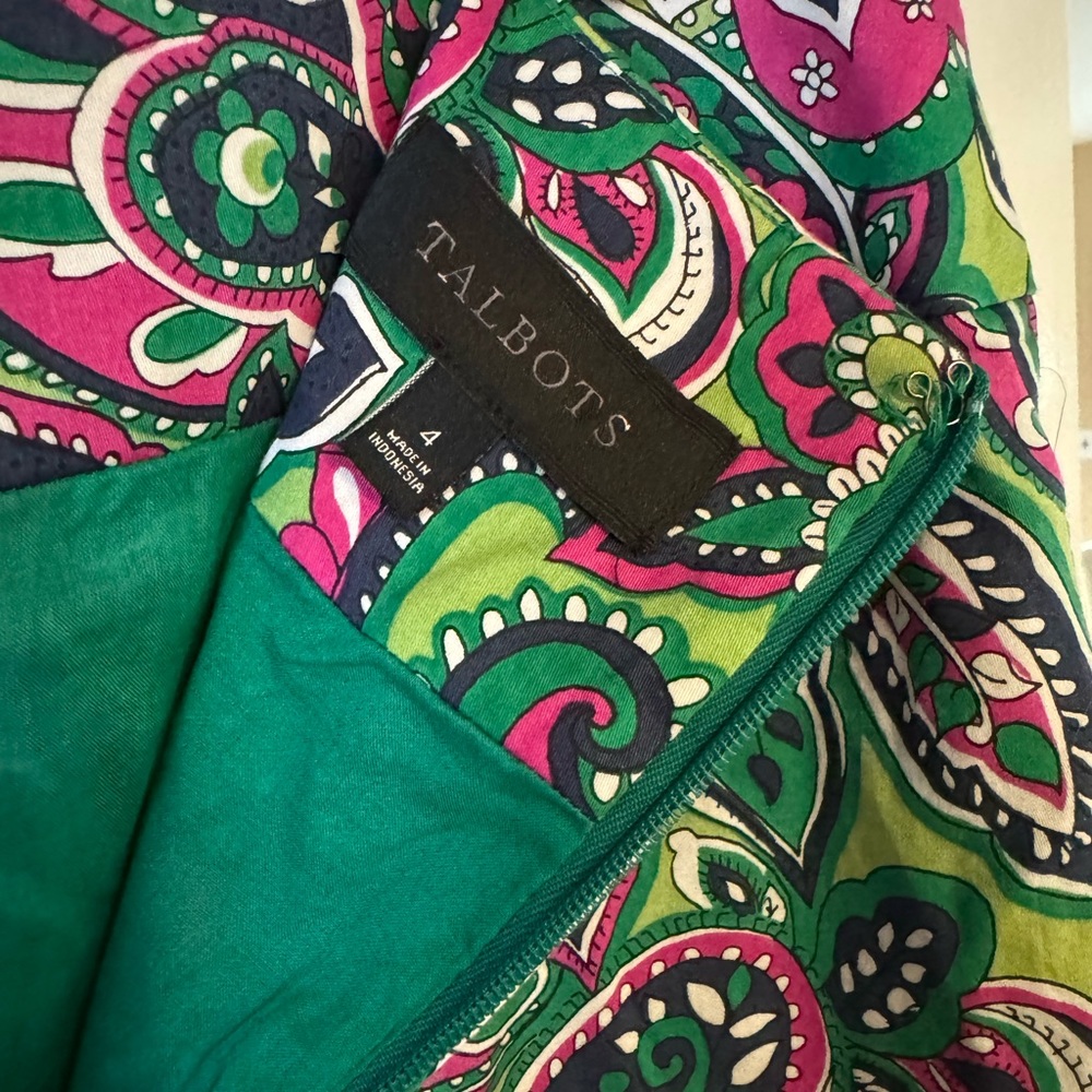Talbots Skirt Sz 4 Fully lined.100% Cotton Perfect for Spring! NEW witho… - Picture 2 of 7